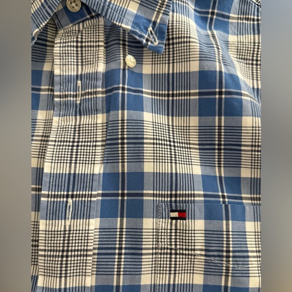 Tommy Hilfiger Oversized white blue  Button down boyfriend shirt men’s size L - Picture 10 of 10